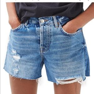 Topshop Moto Ashley Ripped Boyfriend Denim Shorts size US 6